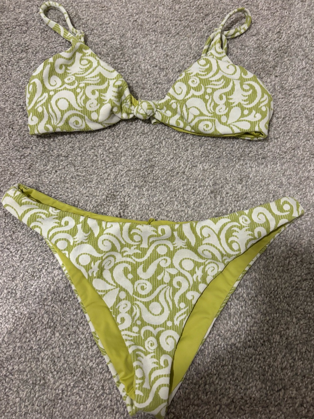 Dippin' Daisy's Lime Green & White Printed Bikini Set
